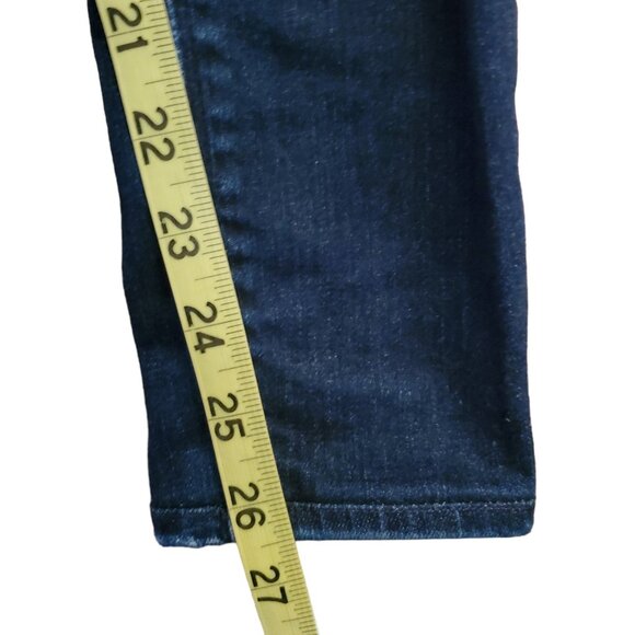 Hudson Ciara S. Distressed Dark Wash Skinny Jeans Exposed Button Mid Rise sz 23 - Picture 5 of 7